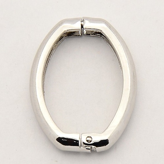 Застежками латуни Shortener, Twister застежками, овальное кольцо, 27x20x3.5 мм