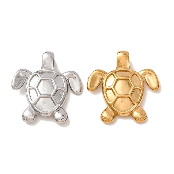 Stainless Steel Pendants, Turtle Charms, Ion Plating(IP), Long-Lasting Plated