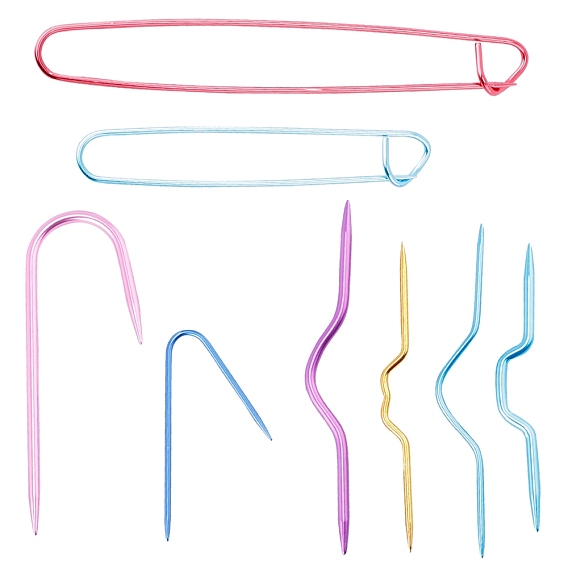 Aluminum Crochet Tool Set, with Safety Pin, Bent Pin and Sewing Needle