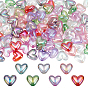 120 шт прозрачные акриловые бусины, с покрытием AB цвета, сердце