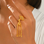 Adjustable Brass Tassel Finger Rings for Women, Golden