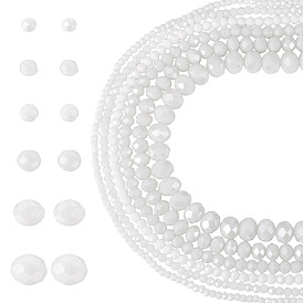 6 пряди 6 стили гальванические стеклянные бусины пряди, гальваническое покрытие, граненые, рондель