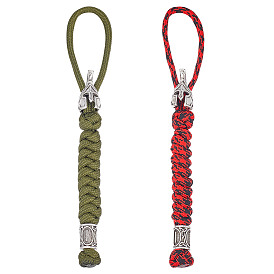 2 шт. 2 цвета, ручная работа, спартанский нейлоновый парашютный шнур, подвеска, украшения для мужчин, с бусинами из сплава Sparta для ножей, аксессуаров EDC