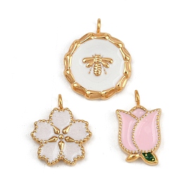 304 Подвески из нержавеющей стали с ионным покрытием (IP), с эмалью, без кадмия, без никеля и без свинца, реальный 18 k позолоченный