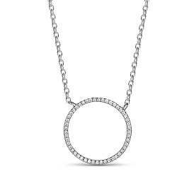 Ожерелья shegrace с простым дизайном 925 из стерлингового серебра, Micro Pave класс AAA кулон из циркония и пружинные кольца