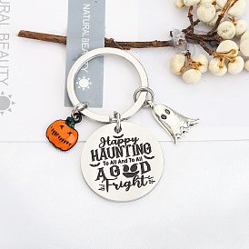 Ghost Hunting Stainless Steel Keychain Halloween Gift Creative Theme Party Pendant
