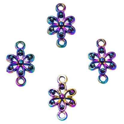 Alloy Connector Charms, Flower