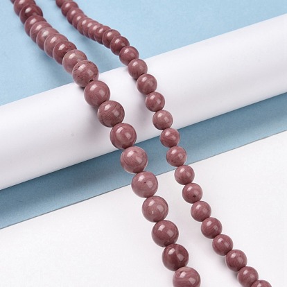 Grade A Natural Rhodonite Beads Strands, Round