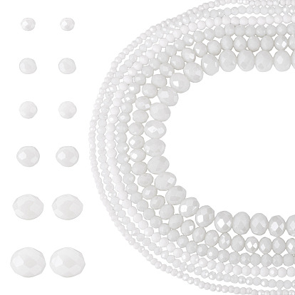 6 пряди 6 стили гальванические стеклянные бусины пряди, гальваническое покрытие, граненые, рондель