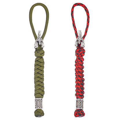 2 шт. 2 цвета, ручная работа, спартанский нейлоновый парашютный шнур, подвеска, украшения для мужчин, с бусинами из сплава Sparta для ножей, аксессуаров EDC