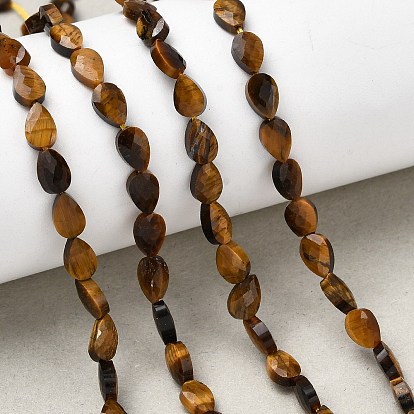 Природных тигровый глаз бисер нитей, слеза, граненые