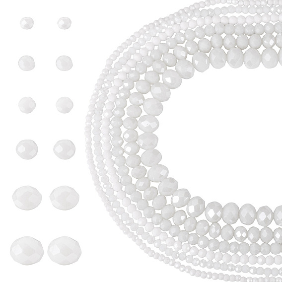 6 пряди 6 стили гальванические стеклянные бусины пряди, гальваническое покрытие, граненые, рондель