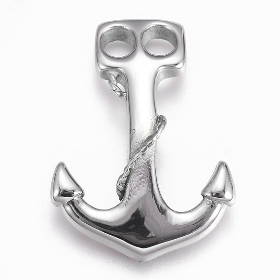 304 Stainless Steel Hook Clasps, For Leather Cord Bracelets Making, Anchor