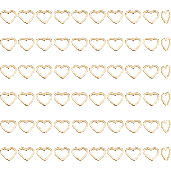 60 латунные соединительные кольца шт., сердце, без кадмия и без свинца