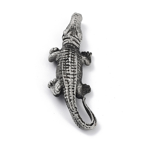 Tibetan Style Alloy Big Pendants, Frosted, Crocodile Charm