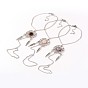 316 Surgical Stainless Steel Anklets, Barefoot Sandles, with Gemstone and Alloy Findings, 230mm