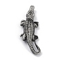 Tibetan Style Alloy Big Pendants, Frosted, Crocodile Charm