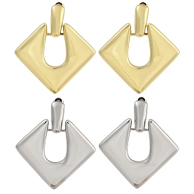 Brass Rhombus Stud Earrings