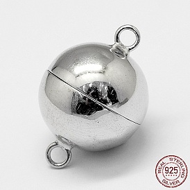 925 магнитные застежки из стерлингового серебра, круглые