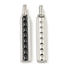 304 Stainless Steel Pendants, Rectangle Charm