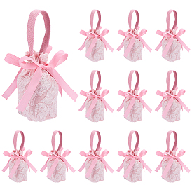 Холщовые мешочки для конфет на завязках с веревочной ручкой