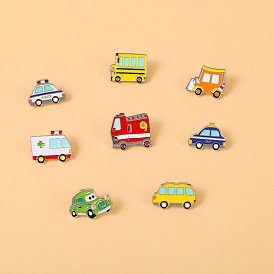 Cartoon Alloy Brooches - Cute and Creative Ambulance & Police Car Enamel Pins