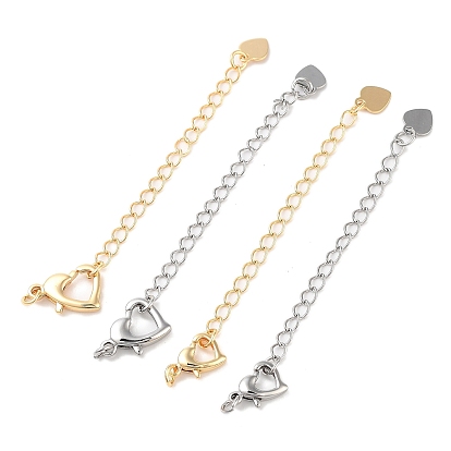 Латунный удлинитель цепи, концевые цепи, без кадмия, без никеля и без свинца, сердце