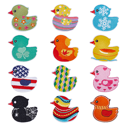 12 шт. 12 цвета утка полиэстер компьютерная вышивка ткань термоприклеиваемые/пришивные заплатки, аксессуары для костюма, аппликация