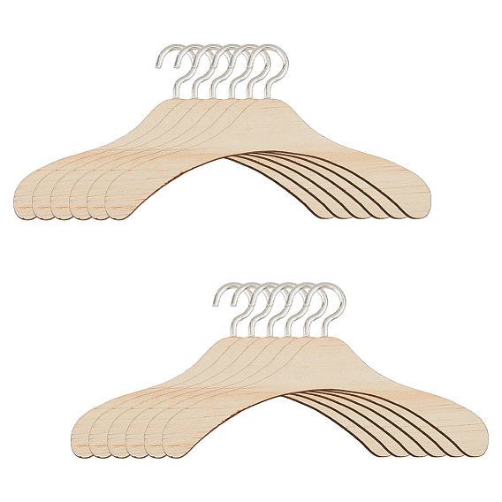 12шт. деревянные вешалки для кукол, с железным крюком, аксессуары для кукольной одежды