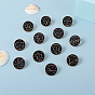Black Constellations Word Enamel Pin, Gold Plated Alloy Flat Round Badge for Backpack Clothes