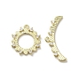 Brass Micro Pave Cubic Zirconia Toggle Clasps, Long-Lasting Plated, Flower