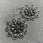 Серьги-подвески из богемского сплава, цветок