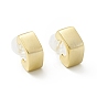 Alloy Chunky Square Stud Earrings with 925 Sterling Silver Pins, Half Hoop Earrings for Women