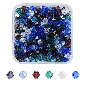 DIY Jewelry Making Kits, Including 330Pcs 6 Colors Electroplate & Imitation Austrian Crystal 5301 Bicone Beads, Faceted
