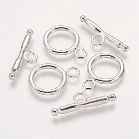 Brass Toggle Clasps, Ring: 23.5X17X2.5mm, Bar: 29X3.5mm, Hole: 3.5mm