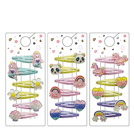 5Pcs 5 Style Cute Children's Hair Clips, Plastic Snap Hair Clips for Girl