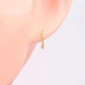 925 Sterling Silver Earrings, Fashionable and Simple C-Shaped Bamboo Joint Vintage Studs for Women