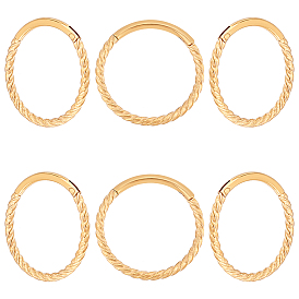 6Pcs Twisted Ring Hoop Earrings for Girl Women, Chunky 304 Stainless Steel Earrings