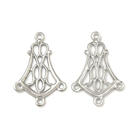 304 из нержавеющей стали ссылки люстра компонент полые цветок, 20x13x0.5 мм, отверстие : 1 мм