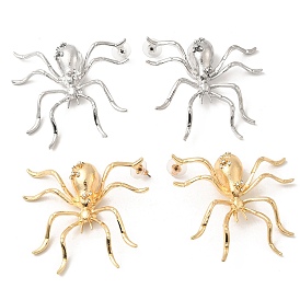 Серьги сплава горный хрусталь, паук