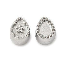 304 из нержавеющей стали европейские шарики, оправы кабошонов для эмали, большое отверстие шарик, цвет нержавеющей стали