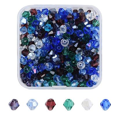 DIY Jewelry Making Kits, Including 330Pcs 6 Colors Electroplate & Imitation Austrian Crystal 5301 Bicone Beads, Faceted