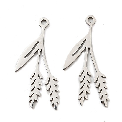 Pendentifs en acier inoxydable, Coupe au laser, breloque épis de blé