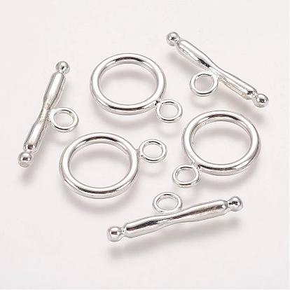 Brass Toggle Clasps, Ring: 23.5X17X2.5mm, Bar: 29X3.5mm, Hole: 3.5mm