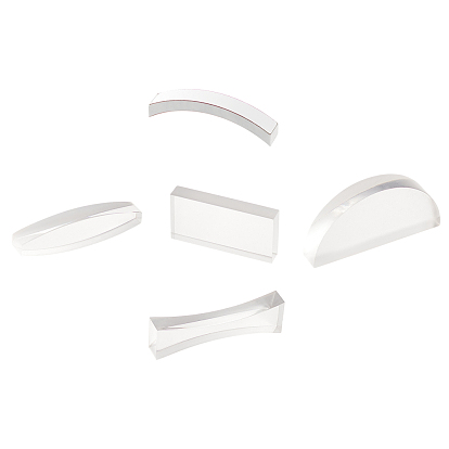 5pcs 5 style acrylique physique lentille optique, fournitures de laboratoire