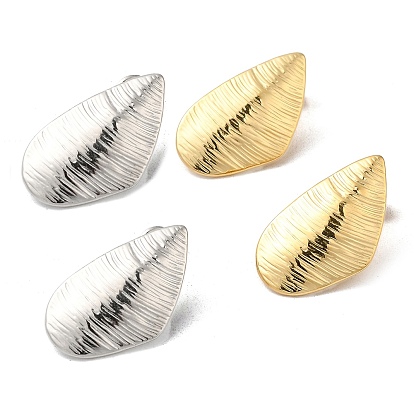 304 Stainless Steel Stud Earrings, Shell Shape