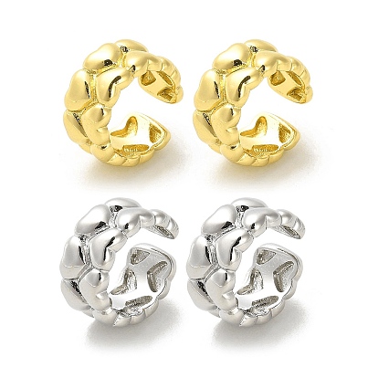 Женские латунные серьги-каффы в форме сердца, долговечный, без свинца и без кадмия