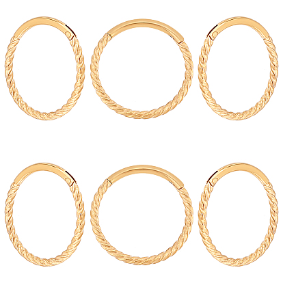 6Pcs Twisted Ring Hoop Earrings for Girl Women, Chunky 304 Stainless Steel Earrings
