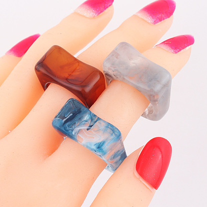 Vintage Resin Ring - Irregular Retro Ring with American and European Style
