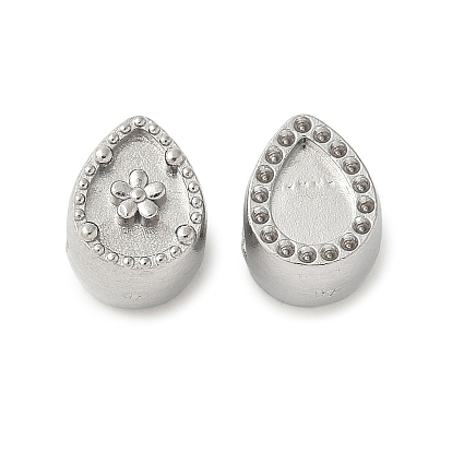 304 из нержавеющей стали европейские шарики, оправы кабошонов для эмали, большое отверстие шарик, цвет нержавеющей стали